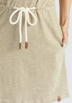 Khujo Robes En Jersey Robe ANNEMARIE Femme Beige / Blanc -Magasin de vêtements Khujo pas cher 02779e2d19bd6c41c975d84c4ba81896