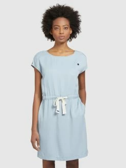 Khujo Robes Dété Robe D’été HEDIYE Femme Bleu -Magasin de vêtements Khujo pas cher 033d6d02848a6384b1a8d86a81229477