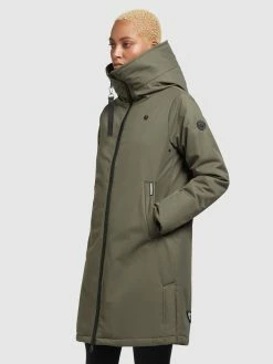 Khujo Manteaux De Mi-saison Manteau Mi-saison LISAD Femme Kaki -Magasin de vêtements Khujo pas cher 080ea4a704deb8d6b7baf157efd116c7