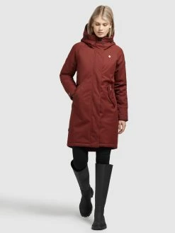 Khujo Parkas Parka Mi-saison Femme Rouge Rouille -Magasin de vêtements Khujo pas cher 0ab47665528fbc0131f15e8c85504190