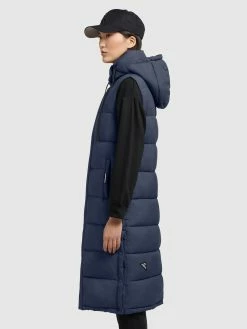 Khujo Vestes Sans Manches Gilet Tourin Femme Marine -Magasin de vêtements Khujo pas cher 1203a4e865b8e3a5818b40ee6c150787