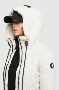 Khujo Manteaux De Mi-saison Manteau Mi-saison Jerry Femme Blanc Cassé -Magasin de vêtements Khujo pas cher 1511db47b551829574aa5c289fd3b764