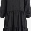 Khujo Robes Fluides Robe-chemise Crepes Femme Noir -Magasin de vêtements Khujo pas cher 1f55836985b86d2faef42e01d06244af