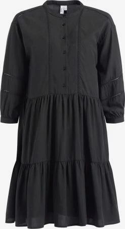 Khujo Robes Fluides Robe-chemise Crepes Femme Noir
