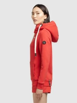 Khujo Sweats à Capuche Sweat-shirt Rhabea Femme Rouge Orangé -Magasin de vêtements Khujo pas cher 269ee0436b797b322d2d25d1e787ff45
