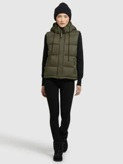 Khujo Vestes Sans Manches Gilet Eden Femme Kaki -Magasin de vêtements Khujo pas cher 3a3a8946bb2ce61c2c24a1f30d02f045