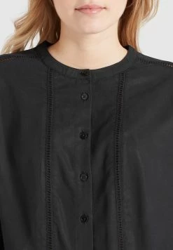 Khujo Robes Fluides Robe-chemise Crepes Femme Noir -Magasin de vêtements Khujo pas cher 5066fac612ccb535ea432950bcf9b0a9