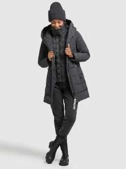 Khujo Manteaux Courts Manteau D’hiver Floyt Femme Gris Foncé -Magasin de vêtements Khujo pas cher 542caea8563041d5bc868345c48f728b