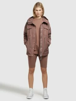 Khujo Vestes De Mi-saison Veste Mi-saison PRAYATA Femme Marron -Magasin de vêtements Khujo pas cher 5925ce5f19eb1cb11da743b0c5f38eab