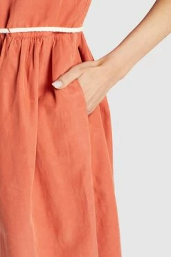 Khujo Mini-robes Robe ASBA Femme Orange -Magasin de vêtements Khujo pas cher 60251a79e8d944492d39b862068d067b