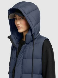 Khujo Vestes Sans Manches Gilet Tourin Femme Marine -Magasin de vêtements Khujo pas cher 6e67ba4285b02dbf9560a8fd6f59b857