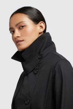 Khujo Trenchs Manteau Mi-saison Sarina Femme Noir -Magasin de vêtements Khujo pas cher 8309512b97267c45a78daa00437e15c2