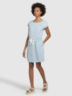 Khujo Robes Dété Robe D’été HEDIYE Femme Bleu -Magasin de vêtements Khujo pas cher 84a11f333c4ce57c6cc3bc0ce3e4a688