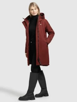 Khujo Parkas Parka Mi-saison Femme Rouge Rouille -Magasin de vêtements Khujo pas cher 88c7a010b382917fe939d8c4a0207619
