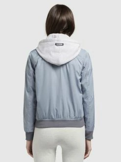 Khujo Vestes De Mi-saison Veste Mi-saison PERSEE Femme Bleu Clair / Gris -Magasin de vêtements Khujo pas cher 90e7e2dd906b46b06d158f4b6beef28d