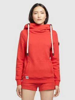 Khujo Sweats à Capuche Sweat-shirt Rhabea Femme Rouge Orangé -Magasin de vêtements Khujo pas cher 9228369086600b4095e22b6c204997e9