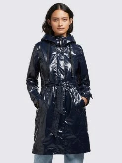 Khujo Manteaux De Pluie Manteau Mi-saison Alecia Femme Bleu Nuit -Magasin de vêtements Khujo pas cher 996ce2856f160bb79e4dbf40745014bb