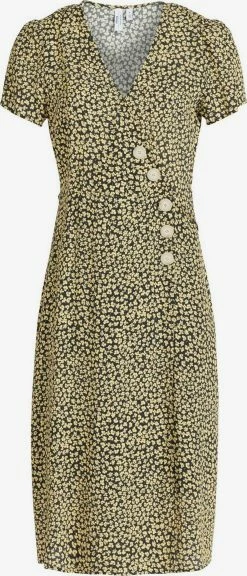 Khujo Robes Fluides Robe-chemise Porgy Femme Jaune Pastel / Noir