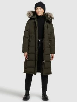 Khujo Manteaux Dhiver Manteau D’hiver LOLL Femme Kaki -Magasin de vêtements Khujo pas cher ab031ad11a79c747d1c1e587d891612b