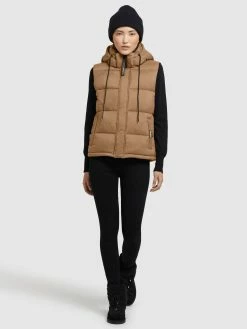 Khujo Vestes Sans Manches Gilet Eden Femme Noisette -Magasin de vêtements Khujo pas cher b529dacb07e8ea1540cd08f521c017a2