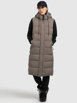 Khujo Vestes Sans Manches Gilet Tourin Femme Marron -Magasin de vêtements Khujo pas cher bac4237f8993c97d85e03afb74bb1005