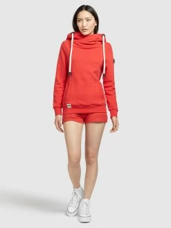 Khujo Sweats à Capuche Sweat-shirt Rhabea Femme Rouge Orangé -Magasin de vêtements Khujo pas cher c09f35371cd0bcc04a3e89ee28f1ab0f