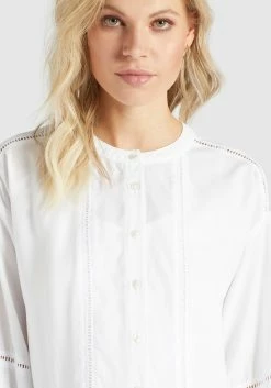 Khujo Robes Fluides Robe-chemise Crepes Femme Blanc -Magasin de vêtements Khujo pas cher c6f6782bb458d8ecf0814adc149337d3