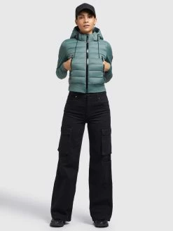 Khujo Vestes De Mi-saison Veste Mi-saison Dalis Matt Femme Jade -Magasin de vêtements Khujo pas cher cb9474ea615c9df96b163ef5df0535f9