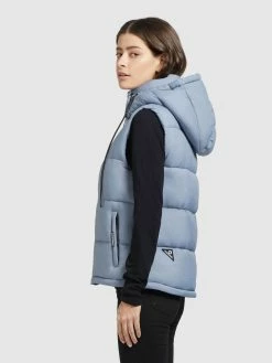 Khujo Vestes Sans Manches Gilet Eden Femme Bleu Clair -Magasin de vêtements Khujo pas cher cd438011d8b73779d5457975261b486a
