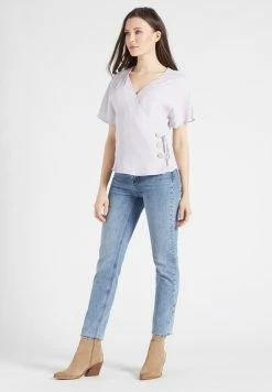 Khujo Blouses à Manches Courtes Chemisier Giovanna Femme Lilas -Magasin de vêtements Khujo pas cher cd86ceeba2bd3aede2a2d8f34966ca44