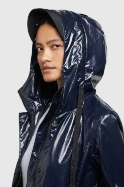 Khujo Manteaux De Pluie Manteau Mi-saison Alecia Femme Bleu Nuit -Magasin de vêtements Khujo pas cher dc9554046ecf855790c8f837c1c0dcfd