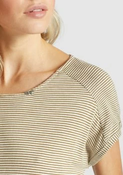 Khujo Robes En Jersey Robe ANNEMARIE Femme Beige / Blanc -Magasin de vêtements Khujo pas cher dcf8e19a773b3855d3c7162ef6445e19