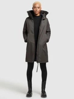 Khujo Manteaux De Mi-saison Manteau Mi-saison LISAD Femme Gris Foncé -Magasin de vêtements Khujo pas cher e04aadab7e40341130996e569eb05252