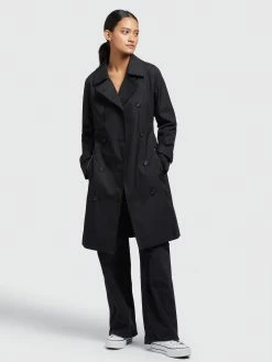 Khujo Trenchs Manteau Mi-saison Sarina Femme Noir -Magasin de vêtements Khujo pas cher f1455e4856370f309b7ecc870ea57221