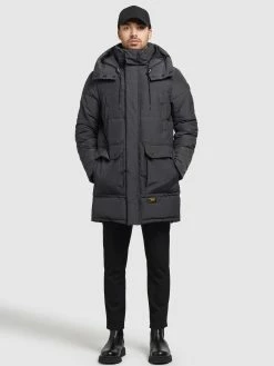 Khujo Vestes Dhiver Veste D’hiver Vivas Homme Gris Foncé -Magasin de vêtements Khujo pas cher f74d807cefd61e147f4eff362a617399